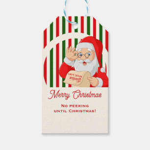 Sealed by Santa Nice List No Peeking Christmas  Gift Tags