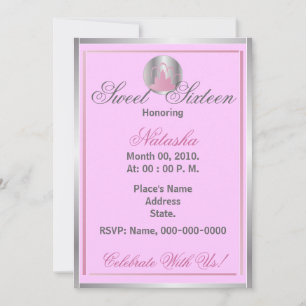 Sealed With A Crown Sweet 16 Invitation-Cust. Invitation