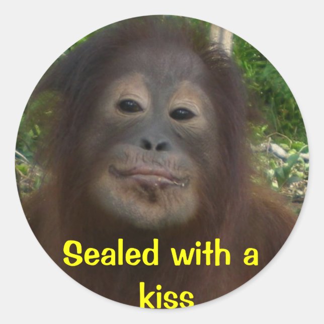 Sealed with a kiss classic round sticker (Front)