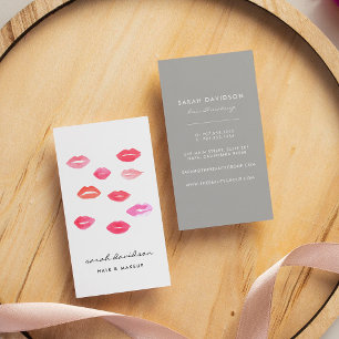 Sealed with a Kiss Makeup Artist Vertical Business Card