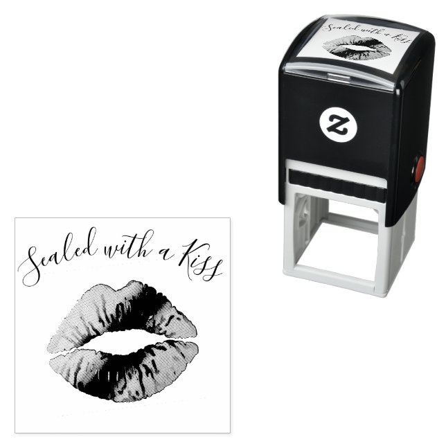 Sealed with a Kiss | Modern Lips Beauty Salon Self-inking Stamp (In Situ)
