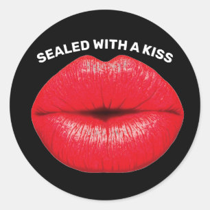 SEALED WITH A KISS RED LIPS STICKERS