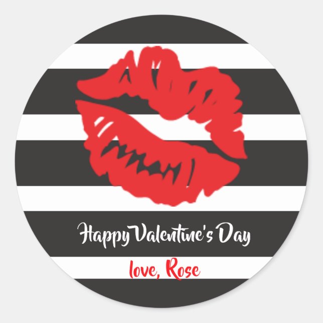 Sealed with a kiss Valentine's Day Classic Round Sticker (Front)
