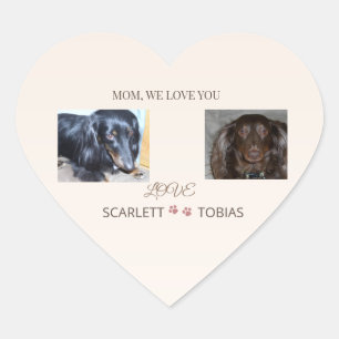 Sealed with Love From Two Paws Heart Sticker