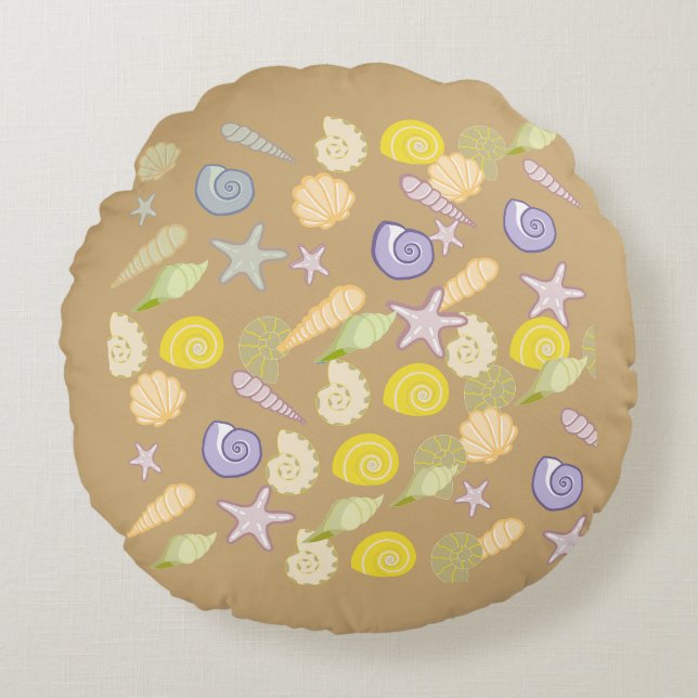 Sealife Abstract Round Pillow (Front)