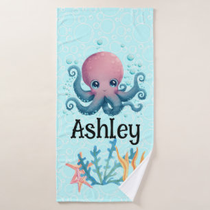 Sealife octopus personalized towel