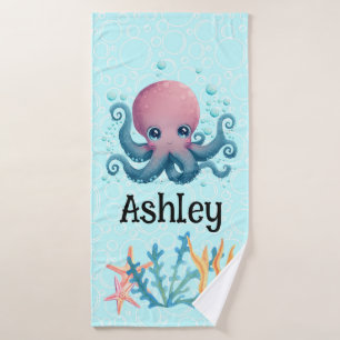 Sealife octopus personalized towel