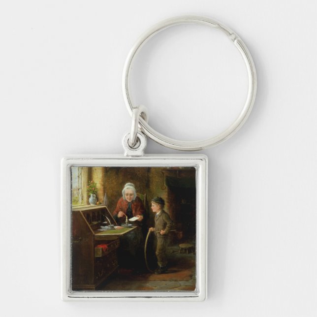 Sealing a Letter, 1890 (oil on panel) Keychain (Front)