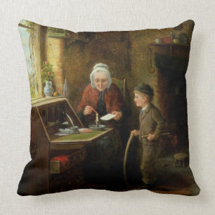 Sealing a Letter, 1890 (oil on panel) Throw Pillow