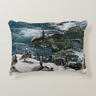Seals and Birds Accent Pillow