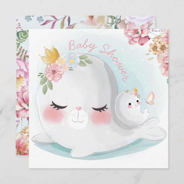 Seals Baby Shower Invitation (Front/Back)