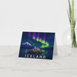 Seals Northern Lights Iceland Thank You Card