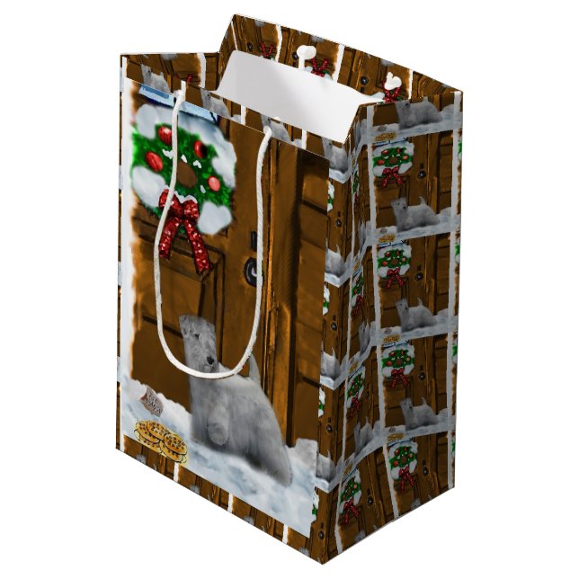 Sealyham Terrier Christmas Medium Gift Bag (Back Angled)