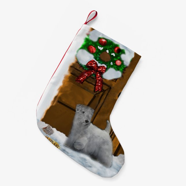 Sealyham Terrier Christmas Small Christmas Stocking (Front (Hanging))