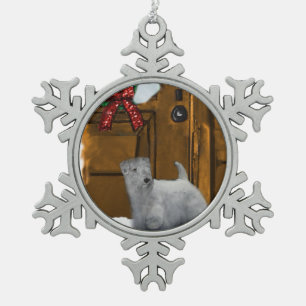 Sealyham Terrier Christmas Snowflake Pewter Christmas Ornament
