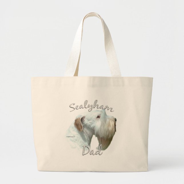 Sealyham Terrier Dad 2 Large Tote Bag (Front)