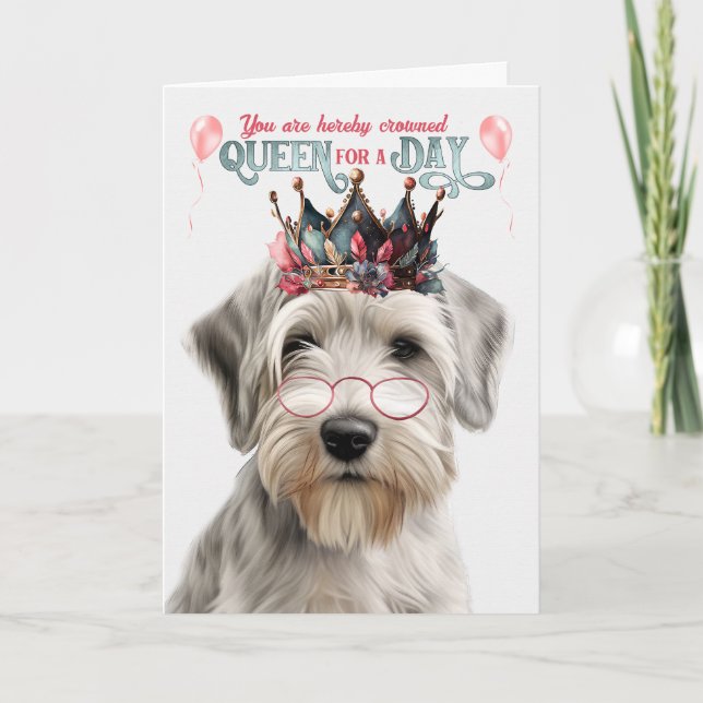 Sealyham Terrier Dog Queen Day Funny Birthday Card (Front)