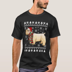 Sealyham Terrier Dog Santa Hat Xmas Ugly Christmas T-Shirt