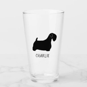 Sealyham Terrier Dog Silhouette Personalized Glass