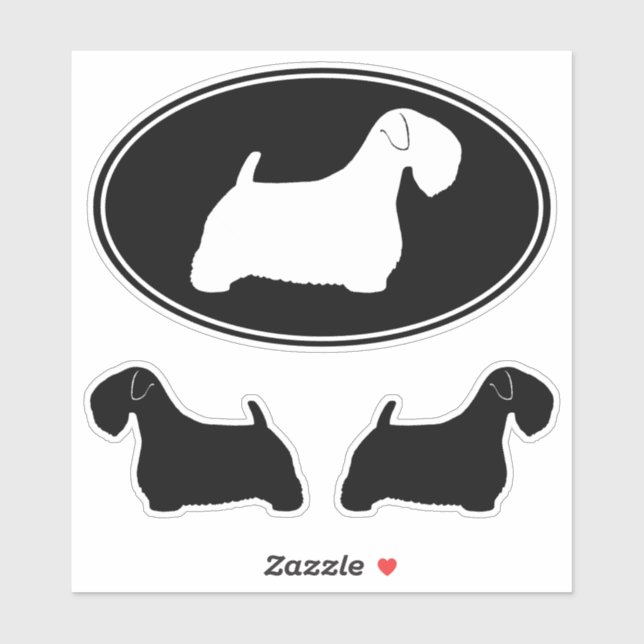 Sealyham Terrier Dog Silhouettes Vinyl Sticker Set (Sheet)