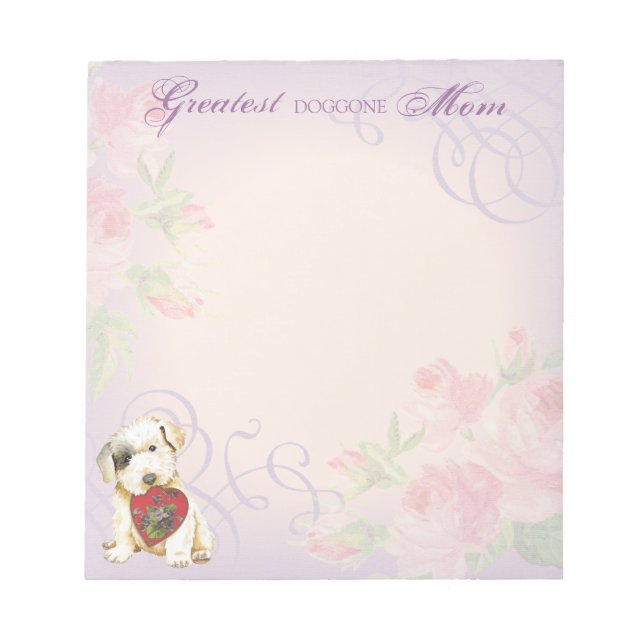 Sealyham Terrier Heart Mom Notepad (Front)