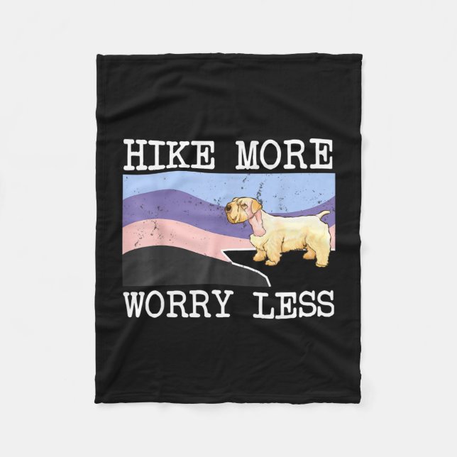 Sealyham terrier hike more worry less graphic fleece blanket (Front)