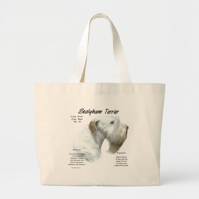 Sealyham Terrier History Design Large Tote Bag (Front)