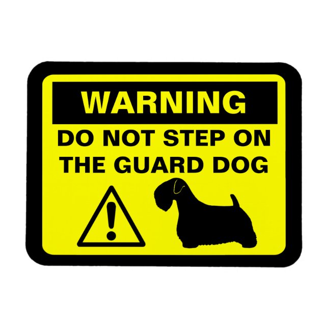 Sealyham Terrier Humourous Guard Dog Warning Magnet (Horizontal)