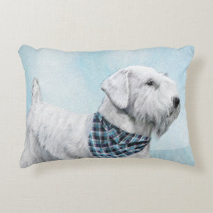 Sealyham Terrier Painting - Cute Original Dog Art Accent Pillow