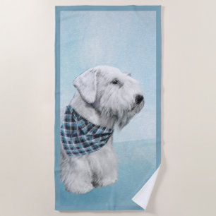 Sealyham Terrier Painting - Cute Original Dog Art Beach Towel