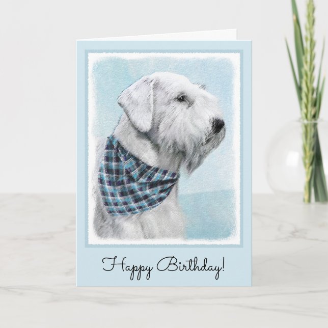 Sealyham Terrier Painting - Cute Original Dog Art Card (Front)
