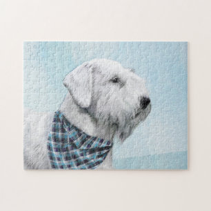 Sealyham Terrier Painting - Cute Original Dog Art Jigsaw Puzzle