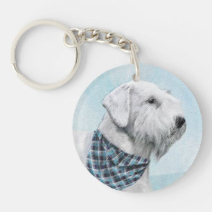 Sealyham Terrier Painting - Cute Original Dog Art Keychain