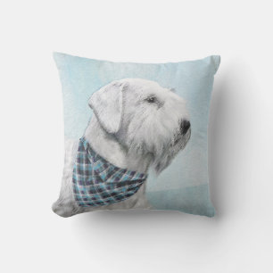 Sealyham Terrier Painting - Cute Original Dog Art Outdoor Pillow