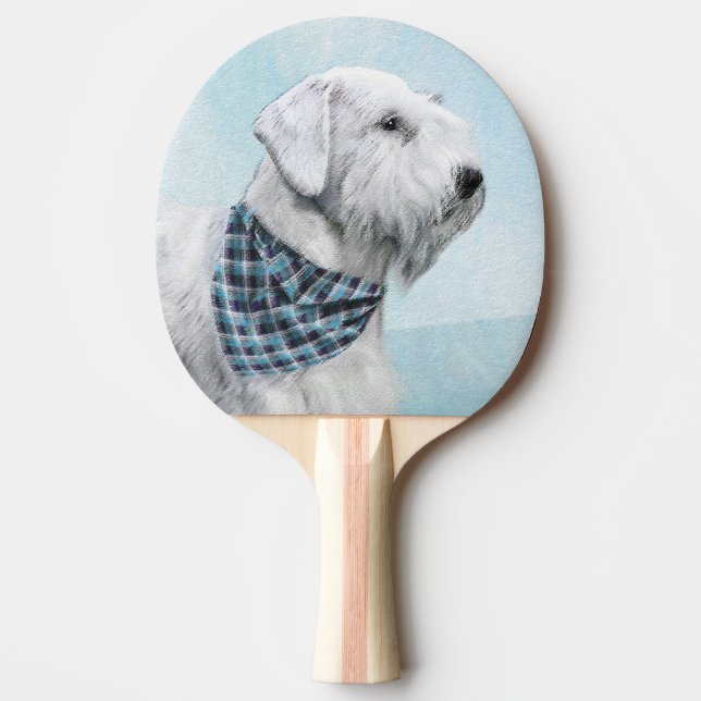 Sealyham Terrier Painting - Cute Original Dog Art Ping Pong Paddle (Front)