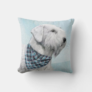 Sealyham Terrier Painting - Cute Original Dog Art Throw Pillow