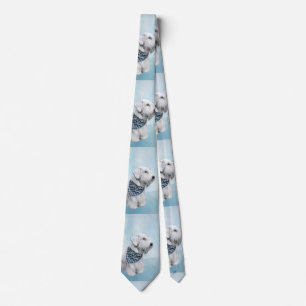 Sealyham Terrier Painting - Cute Original Dog Art Tie
