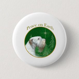 Sealyham Terrier Peace on Earth 2 Inch Round Button