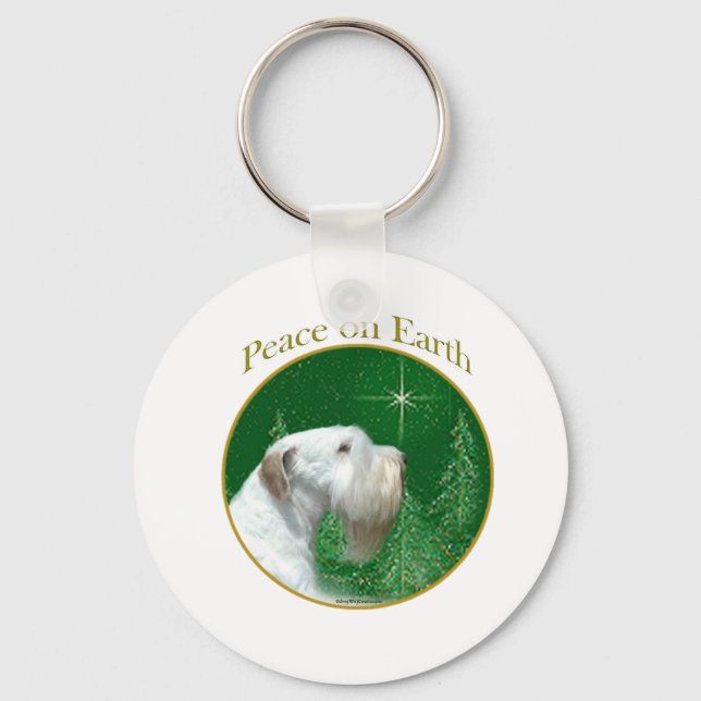 Sealyham Terrier Peace on Earth Keychain (Front)