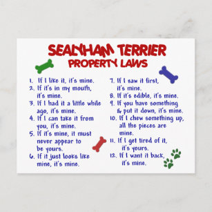 SEALYHAM TERRIER Property Laws 2 Postcard
