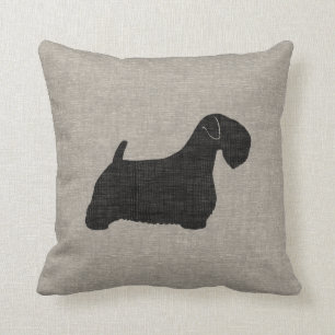 Sealyham Terrier Silhouette Throw Pillow