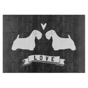 Sealyham Terrier Silhouettes Love Cutting Board