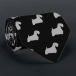 Sealyham Terrier Silhouettes Pattern Black & Grey Tie<br><div class="desc">This original Sealyham Terrier silhouettes pattern black and grey neck tie makes a great gift for dog dads! Available in a variety of colours, this cool tie makes a statement for anyone who loves a Sealyham. An awesome gift for the guy who wears a tie for business, or for special...</div>