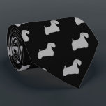 Sealyham Terrier Silhouettes Pattern Black & Grey Tie<br><div class="desc">This original Sealyham Terrier silhouettes pattern black and grey neck tie makes a great gift for dog dads! Available in a variety of colours, this cool tie makes a statement for anyone who loves a Sealyham. An awesome gift for the guy who wears a tie for business, or for special...</div>
