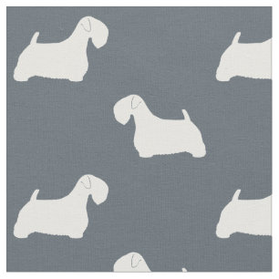 Sealyham Terrier Silhouettes Pattern Fabric