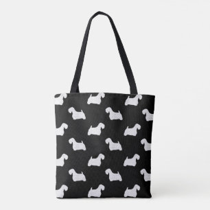 Sealyham Terrier Silhouettes Pattern Tote Bag