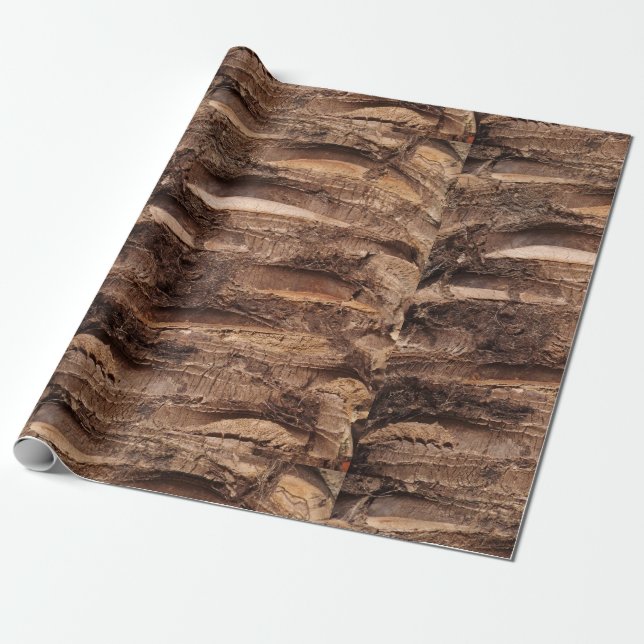 SEAM MATCHES: Palm Tree Bark Wrapping Paper (Unrolled)