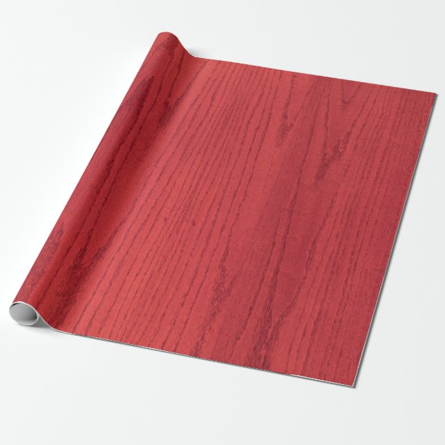 SEAM MATCHES: Woodgrain Red Wrapping Paper (Unrolled)