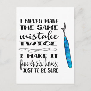 Seam Ripper--Same Mistake Twice Postcard