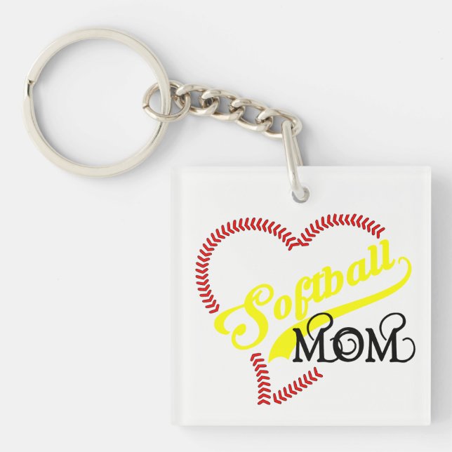 Seam Stitch Heart Softball Maman Seams Bal Porte - (Devant)
